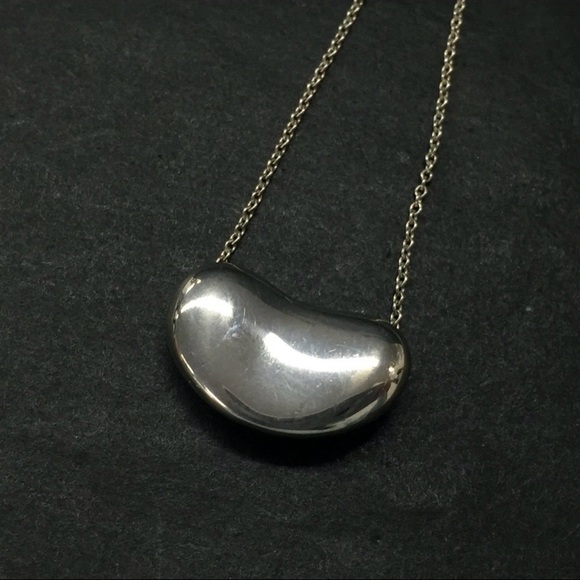 Tiffany & Co. Sterling Silver 925 Bean Pendant Necklace with Chain - Picture 2 of 8